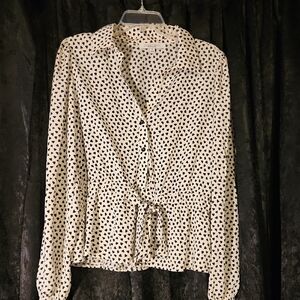 Sweet Rain Black and White Heart Blouse